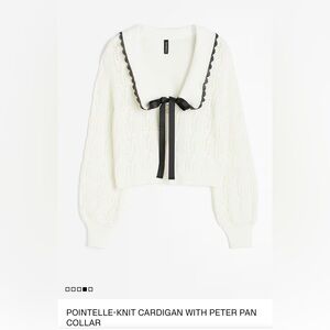 POINTELLE-KNIT CARDIGAN WITH PETER PAN COLLAR